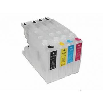 Para Brother lc1240 lc1280 4 cartuchos transparentes recargables Para Brother lc1240 lc1280 4 cartuchos transparentes recargables