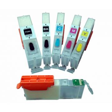 para Canon PGI-550BK CLI-551 5 cartuchos recargables Bkpg Bk C M Y para Canon PGI-550BK CLI-551 5 cartuchos recargables Bkpg Bk C M Y