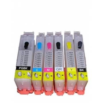 para Canon PGI-550BK CLI-551 6 cartuchos recargables Bkpg Bk C M Y G para Canon PGI-550BK CLI-551 6 cartuchos recargables Bkpg Bk C M Y G