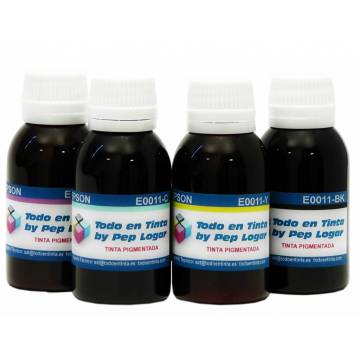 4 botellas de 100 ml. tinta pigmentada para Epson cmyk 4 botellas de 100 ml. tinta pigmentada para Epson cmyk