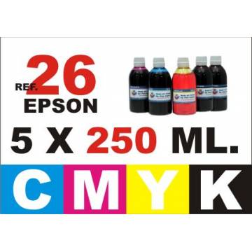 26 xl pack 5 botellas 250 ml. cmyk 26 xl pack 5 botellas 250 ml. cmyk