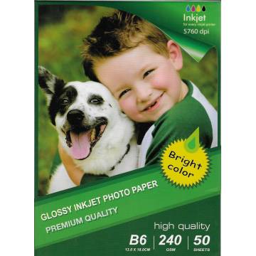 13X18CM B6 High Glossy Inkjet Photo Paper 240g-50 hojas 13X18CM B6 High Glossy Inkjet Photo Paper 240g-50 hojas