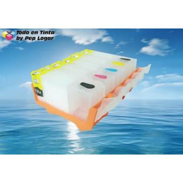 Para Canon pgi 520bk cli 521 5 cartuchos recargables bkpg bkcmy Para Canon pgi 520bk cli 521 5 cartuchos recargables bkpg bkcmy