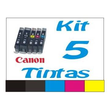 Maxi Kit recarga cartuchos tinta para Canon PGI-525 CLI-526 5 tintas Maxi Kit recarga cartuchos tinta para Canon PGI-525 CLI-526 5 tintas